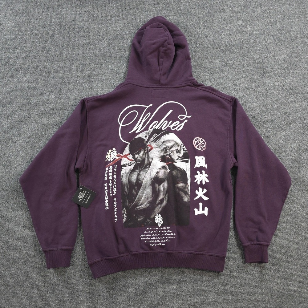 Darc Sport Hoodie Mens M Purple Street Fighter Ryu Ken Final Strike Wolves 1 500